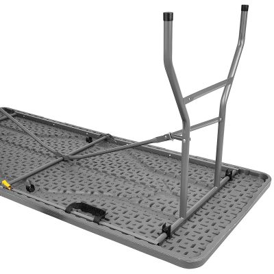 21. Cateringtisch, zusammenklappbar in einem Koffer, 180 x 74 cm, max. 100 kg, Holzart: Woodland Board, Dunkelgrau