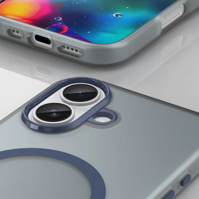 9. Magnetische Schleifhülle für iPhone 17, kompatibel mit MagSafe – Mattblau