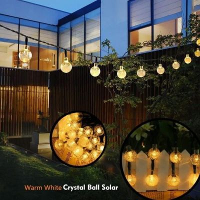 20. Solar-Gartenlampen-Girlande, Solarkette, 4,9 m, 40 LEDs, warmweiß