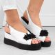 4. Filippo W PAW529B Keilsandalen aus Leder mit Perlen Weiß