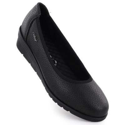 Rieker L5360-00 Damen-Slipper aus schwarzem Leder