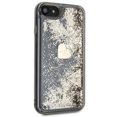 5. Guess, GUOHCI8GLHFLGO iPhone 7/8/SE 2020 /SE 2022 Gold/Gold-Hartschale Glitzer-Anhänger