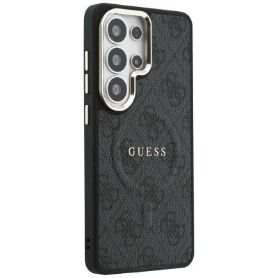 4. Guess 4G Embossed Ring MagSafe Hülle für Samsung Galaxy S26 Ultra - Schwarz
