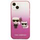 3. Karl Lagerfeld Gradient Ikonik Karl&Choupette Hülle für iPhone 13 mini - Pink