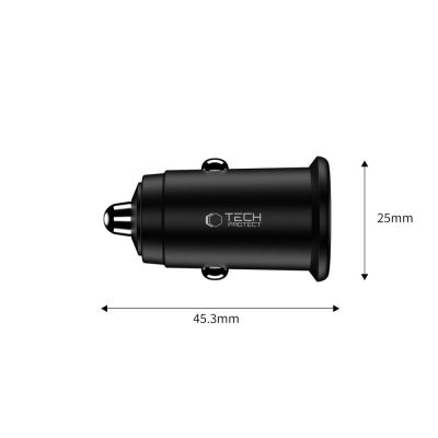3. Tech-Protect CC02 35W Kfz-Ladegerät mit 2 USB-C- und USB-A-Anschlüssen – Schwarz