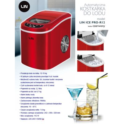 9. LIN ICE PRO-R12 roter Eiswürfelbereiter