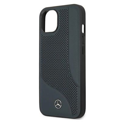 6. Mercedes Leder-Perforated-Area-Case für iPhone 13 mini – Marineblau