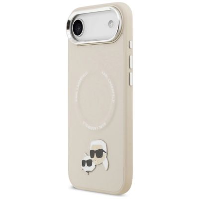 2. Karl Lagerfeld Karl & Choupette Pins MagSafe Case für iPhone Air – Beige