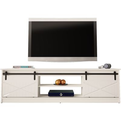 4. GRANERO TV-Schrank 200x56,7x35 weiß/weiß glänzend