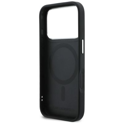 7. Karl Lagerfeld Karl & Choupette MagSafe Hülle mit Back Logo für iPhone 17 Pro Max – Schwarz