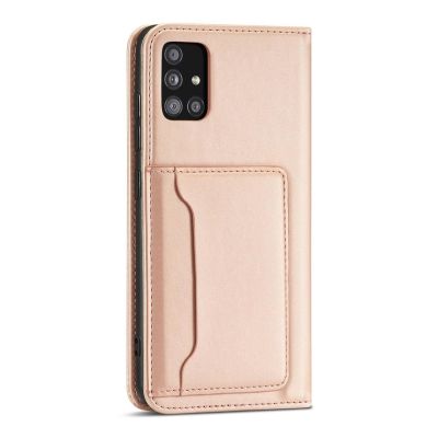 7. Magnetkartenhülle Hülle für Samsung Galaxy A12 5G Tasche Geldbörse Kartenhalter Pink