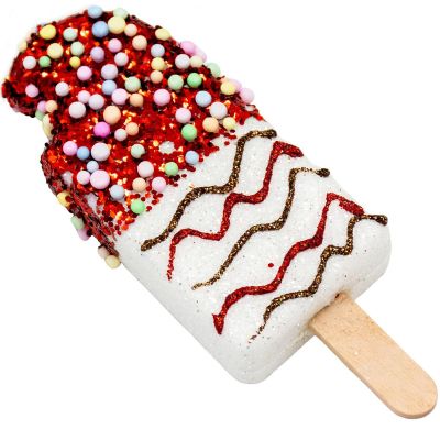 24. Eiscreme-Hängedekorationskugeln, 3 Stück, weiß