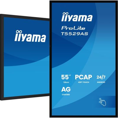 6. IIYAMA Touch Monitor 139cm (55") T5529AS-B1AG 16:9 M-Touch 2xHDMI+UBS-C (Versand)