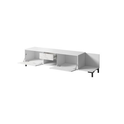 2. TV-Schrank MARMO 2D1S1K 195x40xH47,5 weiß matt/weißer Marmor