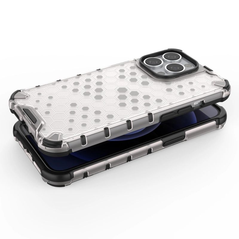 3. Honeycomb Handyhülle Schutzhülle mit TPU Rahmen für iPhone 13 Pro transparent