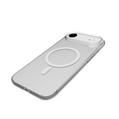 4. Puro Lite Mag TPU+PC Hülle kompatibel mit MagSafe für iPhone 17 Air - Transparent mit weißem Ring