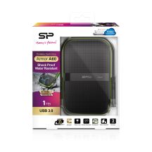 Externe Festplatte Silicon Power Armor A60 (1 TB; 2,5"; USB 3.2; 5400 U/min; Grün-Schwarz; SP010TBPHDA60S3K)
