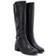 4. Damen-Lederstiefel mit Absatz, gefüttert, schwarz, Sergio Leone KZ-13-S