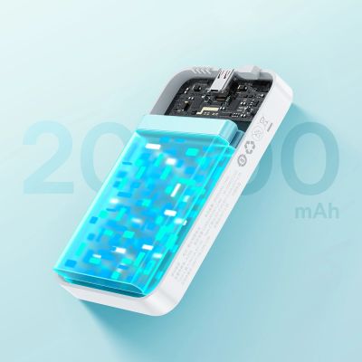 6. Baseus EnerFill FM41 20000mAh 20W Magnetische Powerbank mit USB-C-zu-USB-C-Kabel (30 cm) – Weiß