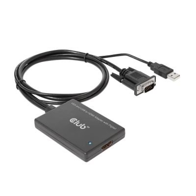 CLUB3D CAC-1720 Kabeladapter 0,6 m HDMI Typ A (Standard) VGA (D-Sub) + USB Schwarz