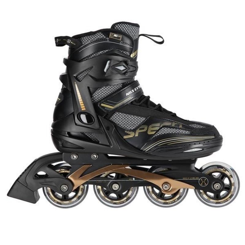 2. NILS EXTREME NA2150 ROLLSCHUHE SCHWARZ UND GOLD GRÖSSE 44