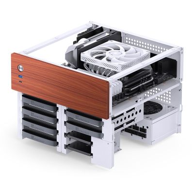 21. Jonsbo N4 WHITE Micro Tower Computer Security & Holders White