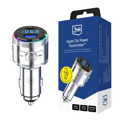 11. 3-in-1-Sender, 48 W, QC, PD, PPS, USB-C, USB-A, 3mk Hyper Car Power Transmitter
