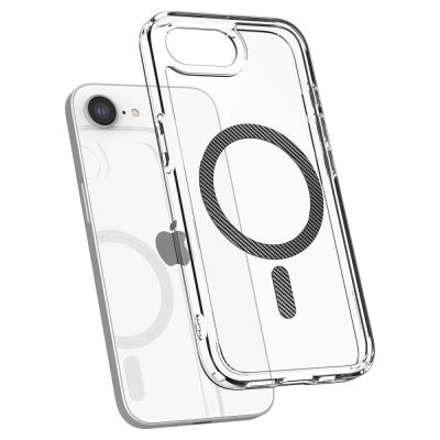 6. Spigen Ultra Hybrid MagSafe Hülle für iPhone 16e / 17e Carbonfaser – Transparent