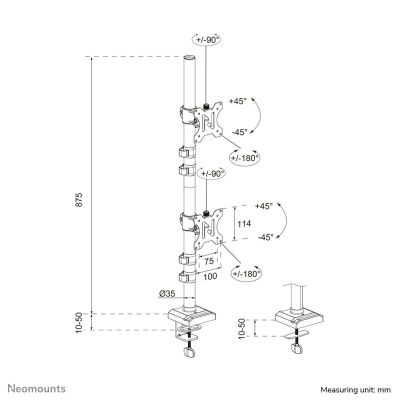 24. Neomounts DS60-600BL2V Monitorhalterung/Ständer 81,3 cm (32") Schreibtisch Schwarz