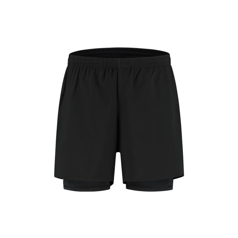 Rogelli Herren 2-in-1 DISTANCE Shorts, schwarz, Größe XL