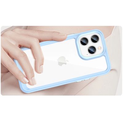 4. Outer Space Case iPhone 14 Pro Max Hartschale mit Gelrahmen blau