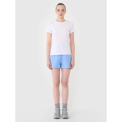 3. Schmal geschnittenes, einfarbiges Damen-T-Shirt 4F 4FWMM00TTSHF2673-10S