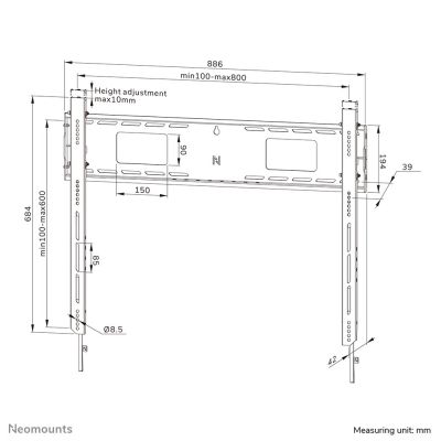 16. Neomounts WL30-750BL18 TV-Wandhalterung 2,49 m (98") Schwarz