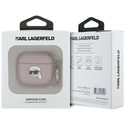 3. Karl Lagerfeld Monogramm Karl Head Case für AirPods 4 - Rosa