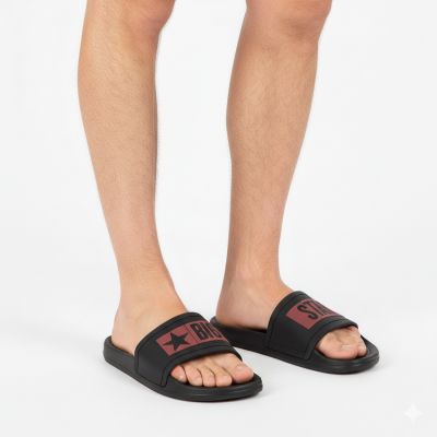 5. Schwarze Big Star Herren-Flip-Flops für Strand und Pool TT174A003