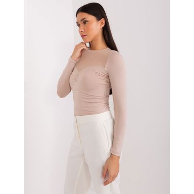 3. BASIC FEEL GOOD Beige Netzbluse (RV-BZ-9202.10X)