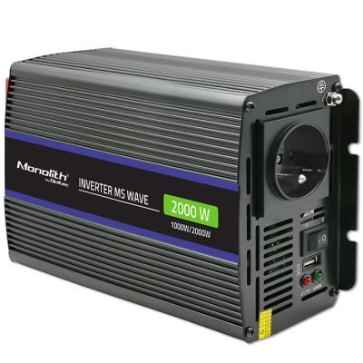 4. Qoltec Monolith 2000 MS Wave Spannungswandler | 12 V auf 230 V | 1000/2000 W | USB