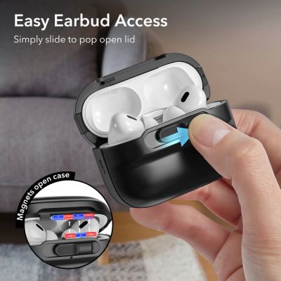 4. ESR Pulse Halolock Case mit MagSafe für Apple AirPods Pro 1/2 – Schwarz