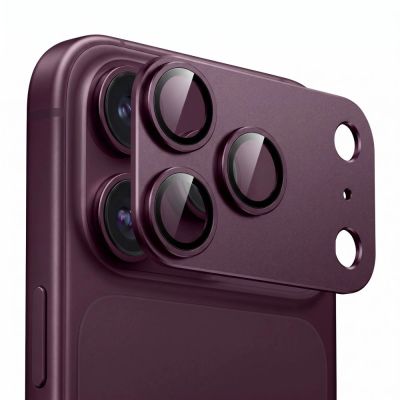 3. Tech-Protect Camfull Fit+ Displayschutzfolie aus gehärtetem Glas für iPhone 18 Pro – Burgunderrot
