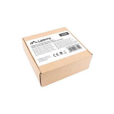 6. LANBERG HDMI-KABEL M/M V2.1 20M 8K OPTISCH AOC CA-HDMI-30FB-0200-BK