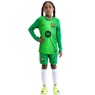 4. Nike FC Barcelona 2025/26 Stadium Goalkeeper Kinder-Shorts grün HQ0475 310