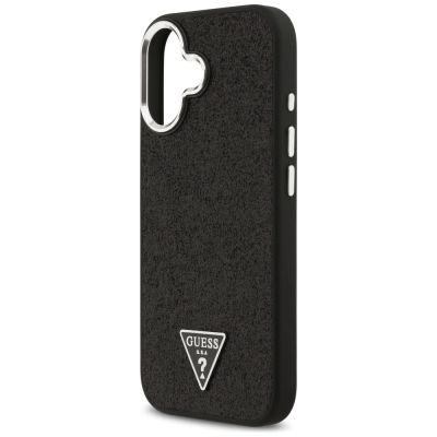 6. Guess Glitter Triangle Logo MagSafe Case für iPhone 17 - Schwarz