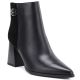 Schwarze Damen-Ankle-Boots aus Leder mit hohem Absatz, D&A S.Barski CR62-3477