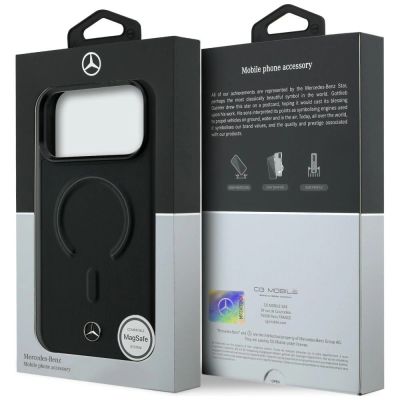 8. Mercedes Leder 3D MagSafe Hülle für iPhone 17 Pro Max - Schwarz