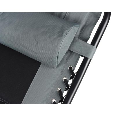 6. Faltbarer Gartenstuhl, multifunktional, 162 x 52/65 x 110 cm, schwarz und grau