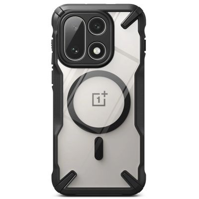 3. Ringke Fusion X Magnetische MagSafe-Hülle für OnePlus 15 – Transparent Schwarz