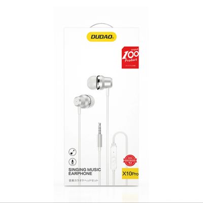 4. Dudao X10PRO kabelgebundener Kopfhörer, 3,5-mm-Klinkenstecker, In-Ear mit Fernbedienung – Weiß