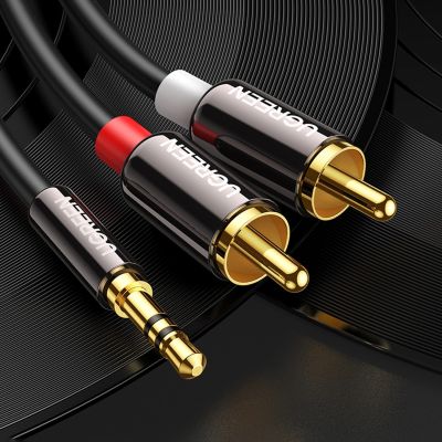 22. Ugreen AV116 10591 Audio-Miniklinkenkabel 3,5 mm (männlich) / 2RCA (männlich) 5 m – schwarz