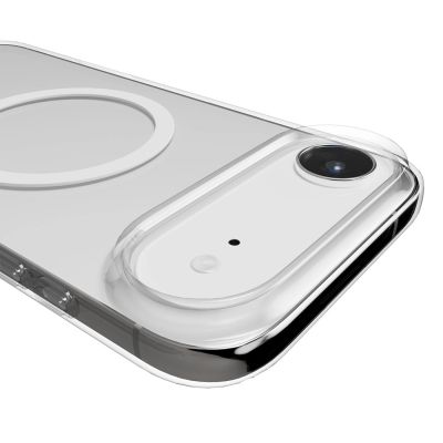 5. Puro Lite Mag TPU+PC Hülle kompatibel mit MagSafe für iPhone 17 Air - Transparent mit weißem Ring
