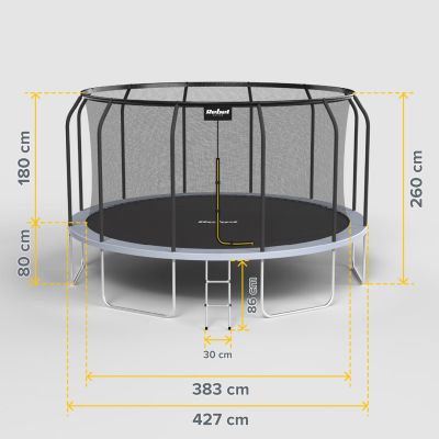 8. REBEL ACTIVE TRAMPOLINE PRO 14FT/427CM, NETZ, LEITER RBA-8004